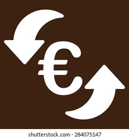 Update from BiColor Euro Banking Icon Set. Vector style: flat, white symbol, rounded angles, brown background.