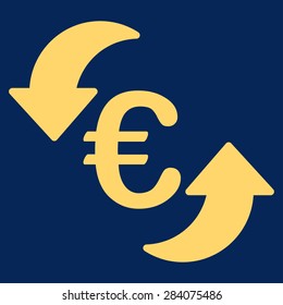Update from BiColor Euro Banking Icon Set. Vector style: flat, yellow symbol, rounded angles, blue background.