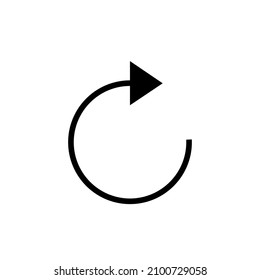 Update black line icon. Refresh, reload, element of direction illustration. Flat isolated on white background, outline symbol, sign for: logo, mobile, app, design, web, dev, ui, ux, gui. Vector EPS 10