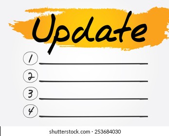 Update Blank List, vector concept background