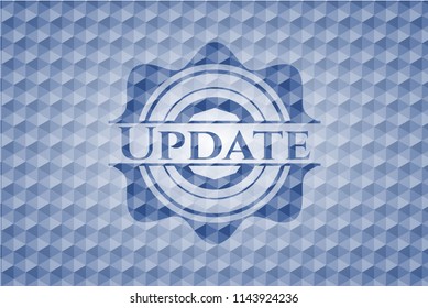 Update blue emblem with geometric background.