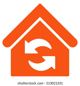 Update Building vector icon. Flat orange symbol. Pictogram is isolated on a white background. Designed for web and software interfaces.