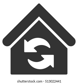 Update Building vector icon. Flat gray symbol. Pictogram is isolated on a white background. Designed for web and software interfaces.