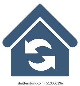 Update Building vector icon. Flat blue symbol. Pictogram is isolated on a white background. Designed for web and software interfaces.