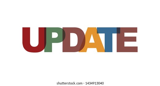 Update business card text. Modern lettering poster. Color word art slogan icon. Phrases vector print design elements.