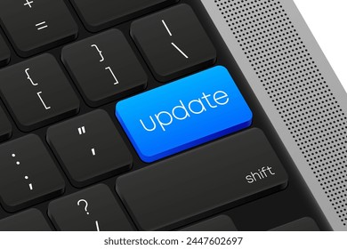 Update button. Computer Keyboard. Word on pc computer keyboard. Vector illustration.