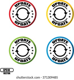 Update , Button, label and sign - Vector illustration