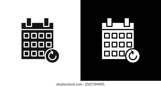 Update Calendar icon Flat vector set outline
