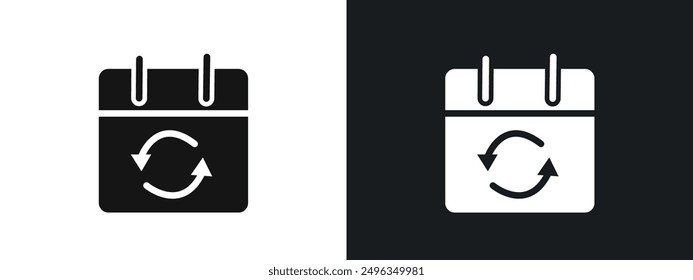 Kalendersymbol aktualisieren Linearer Grafiksatz Vektor in Schwarz