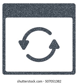 Update Calendar Page grainy textured icon for overlay watermark stamps. Flat symbol with dirty texture. Dotted vector smooth blue ink rubber seal stamp with grunge design on a white background.