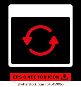 Update Calendar Page icon. Vector EPS illustration style is flat iconic bicolor symbol, red and white colors.