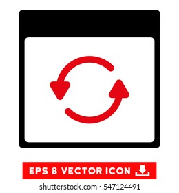 Update Calendar Page icon. Vector EPS illustration style is flat iconic bicolor symbol, intensive red and black colors.