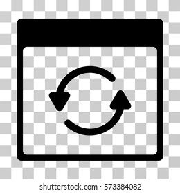 Update Calendar Page icon. Vector illustration style is flat iconic symbol, black color, transparent background. Designed for web and software interfaces.