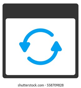 Update Calendar Page vector toolbar icon. Style is bicolor flat icon symbol, blue and gray colors, white background.