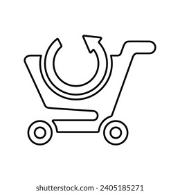 Update-Warenkorb, E-Commerce, Online-Symbol, Perfekte Verwendung für Printmedien, Web, Stockbilder, kommerzielle Nutzung oder jede Art von Design-Projekt.