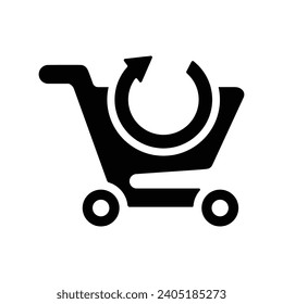 Update cart, ecommerce, online icon, Perfect use for print media, web, stock images, commercial use or any kind of design project.