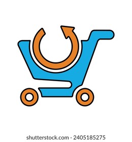 Update cart, ecommerce, online icon, Perfect use for print media, web, stock images, commercial use or any kind of design project.