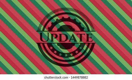 Update christmas colors emblem. Vector Illustration. Detailed.