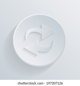 update circle icon in the style of paper with shadow.