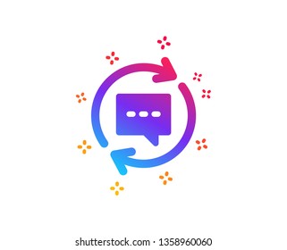 Update Comments icon. Chat Speech bubble sign. Communication symbol. Dynamic shapes. Gradient design update comments icon. Classic style. Vector