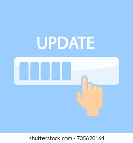 Update concept illustration. Update bar with finger point.