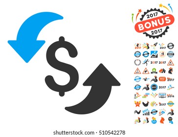 Update Cost icon with bonus 2017 new year design elements. Vector illustration style is flat iconic symbols,modern colors.
