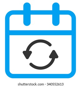 Update Day vector icon. Style is bicolor flat symbol, blue and gray colors, rounded angles, white background.