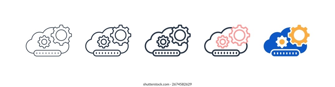 Update different style icons set vector illustration.