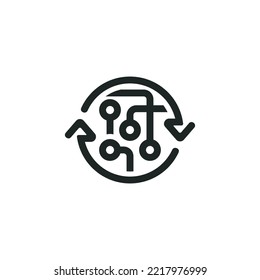 Update digital transformation icon isolated on white background