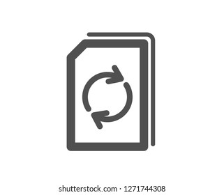 Update Document icon. Refresh Information File sign. Paper page concept symbol. Quality design element. Classic style icon. Vector