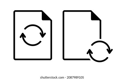 Update document icon. Refresh paper page. Load file. Illustration vector