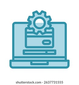Update dual tone blue color, mini illustration icon. use for modern concept, print, UI, UX kit, web and app development. Vector related to account management, ecommerce, banking and finance.