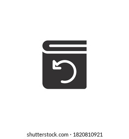 Update File, Direction document with next or upper symbol solid icon. Reload and reset data. Synchronize, backup directory folder. Restore file. Vector illustration. Design on white background. EPS 10