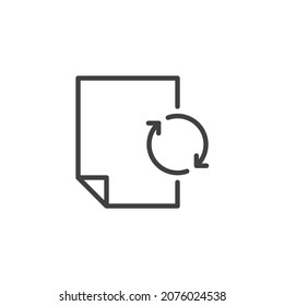 Update file line icon. linear style sign for mobile concept and web design. File synchronize outline vector icon. Symbol, logo illustration. Vector graphics