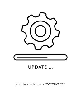 update gear icon outlines vector design illustration isolated white background