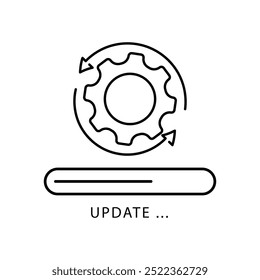 Ilustración de diseño de Vector de icono de engranaje de Actualizar aislado fondo blanco