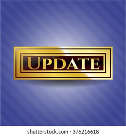 Actualizar emblema brillante dorado