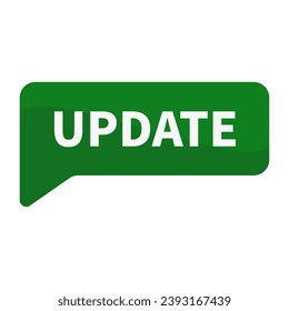 Update In Green Rectangle Shape For Information Announcement Business Marketing
