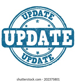 Update grunge rubber stamp on white, vector illustration