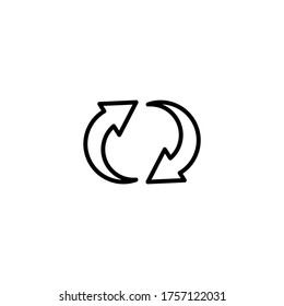 Symbol auf schwarzem Hintergrund aktualisieren, Stil einzeln auf weißem Hintergrund