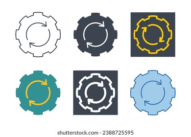 Update icon collection with different styles. Upgrade Update Refresh Hog Wheel Arrow icon symbol vector illustration isolated on white background