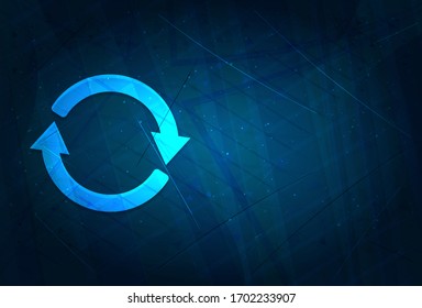 Update icon isolated on futuristic digital abstract blue background