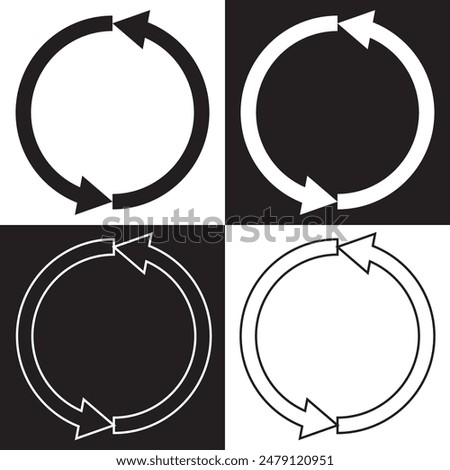 Update icon. isolated on white and black background. EPS 10
