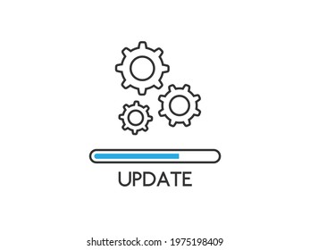 Update icon isolated white background. Upgrade system concept. Loading process or refresh. Application status in flat style. Updating app design. Vector illustration.