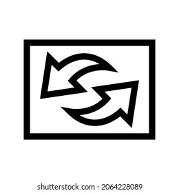 Aktualisierungssymbol oder Logo einzeln auf Zeichen, Vektorgrafik - hochwertige Vektorsymbole mit schwarzem Hintergrund