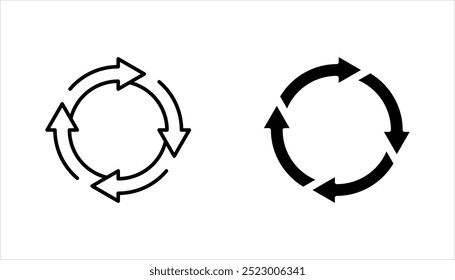 Atualizar conjunto de ícones. ícone recarregar para conceito móvel e web design. ilustração vetorial no fundo branco