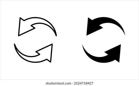 Conjunto de iconos de Actualizar. Icono de recarga para concepto móvil y Diseño web. Ilustración vectorial sobre fondo blanco