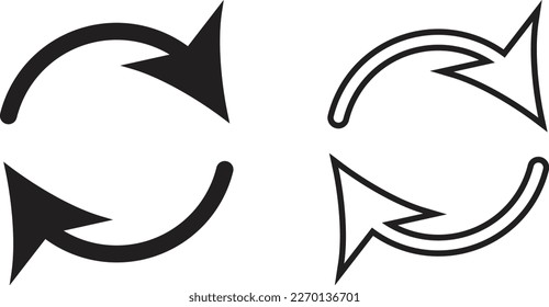update icon simple trendy flat style line and solid Isolated vector illustration on white background. For apps, logo, websites, symbol , UI, UX, graphic and web design. EPS 10.