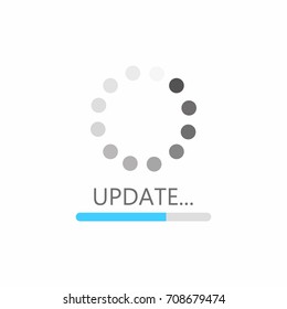 Update Icon. System Software Upgrade Concept, Loading Bar. Vector