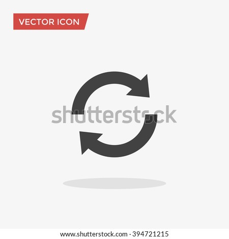 Update Icon in trendy flat style isolated on grey background. Refresh symbol for your web site design, logo, app, UI. Vector illustration, EPS10.